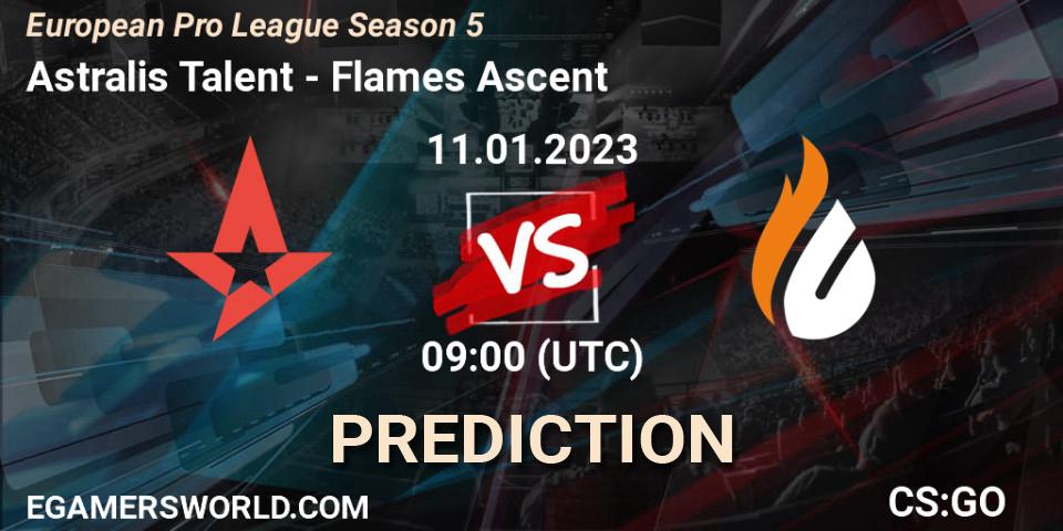Pronóstico Astralis Talent - Flames Ascent. 11.01.2023 at 09:00, Counter-Strike (CS2), European Pro League Season 5