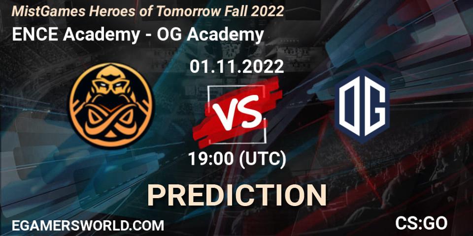 Pronóstico ENCE Academy - OG Academy. 01.11.2022 at 19:45, Counter-Strike (CS2), MistGames Heroes of Tomorrow Fall 2022