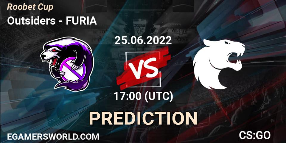Pronóstico Outsiders - FURIA. 25.06.2022 at 17:00, Counter-Strike (CS2), Roobet Cup