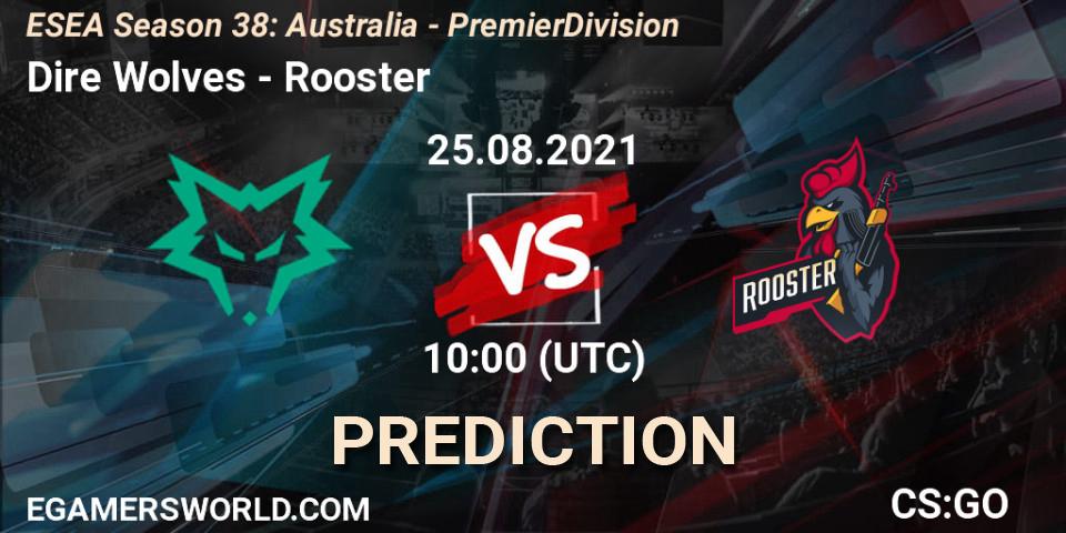 Pronóstico Dire Wolves - Rooster. 25.08.2021 at 10:00, Counter-Strike (CS2), ESEA Season 38: Australia - Premier Division