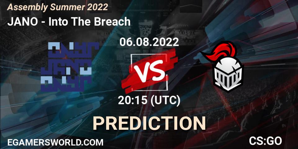 Pronóstico JANO - Into The Breach. 06.08.2022 at 20:30, Counter-Strike (CS2), Assembly Summer 2022