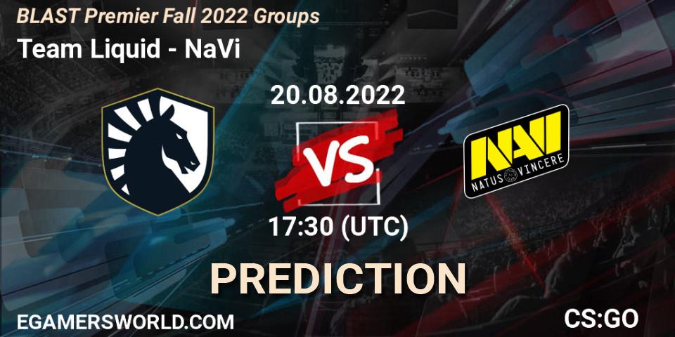 Pronóstico Team Liquid - NaVi. 20.08.2022 at 17:45, Counter-Strike (CS2), BLAST Premier Fall 2022 Groups