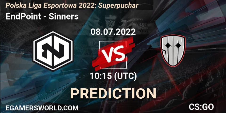 Pronóstico EndPoint - Sinners. 08.07.2022 at 11:00, Counter-Strike (CS2), Polska Liga Esportowa 2022: Superpuchar