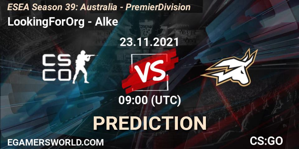 Pronóstico LookingForOrg - Alke. 23.11.2021 at 09:00, Counter-Strike (CS2), ESEA Season 39: Australia - Premier Division