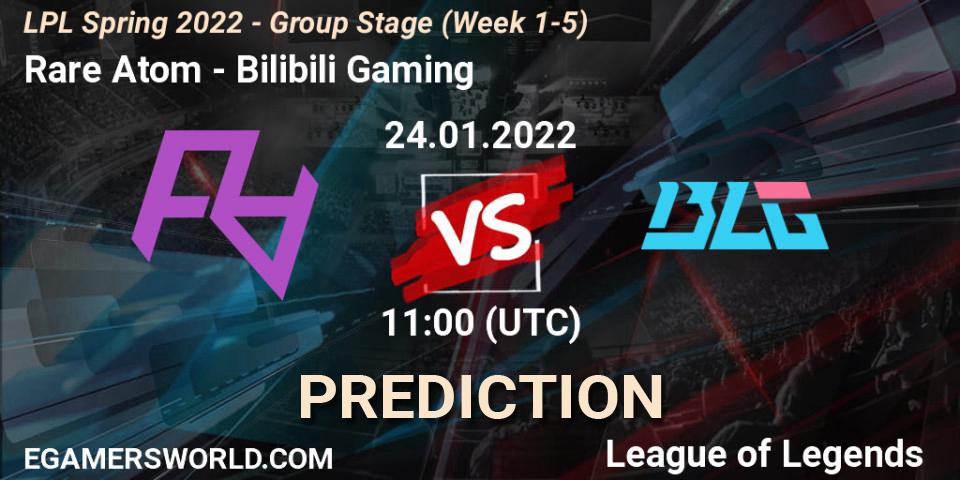 Pronóstico Rare Atom - Bilibili Gaming. 24.01.2022 at 12:00, LoL, LPL Spring 2022 - Group Stage (Week 1-5)