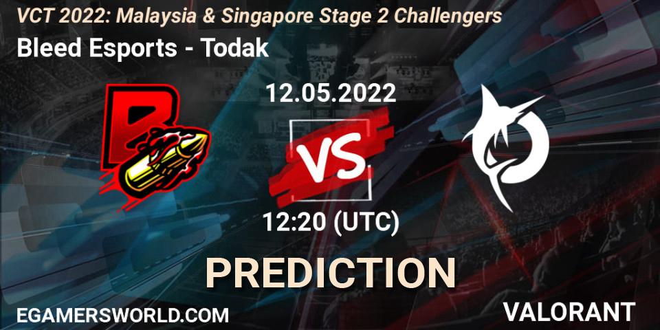 Pronóstico Bleed Esports - Todak. 12.05.2022 at 12:20, VALORANT, VCT 2022: Malaysia & Singapore Stage 2 Challengers