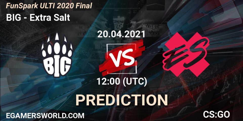 Pronóstico BIG - Extra Salt. 20.04.2021 at 12:00, Counter-Strike (CS2), Funspark ULTI 2020 Finals