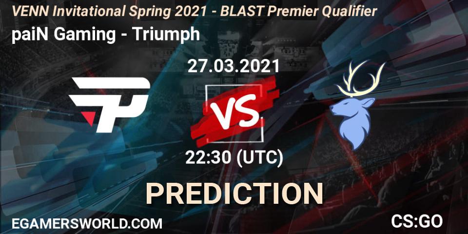Pronóstico paiN Gaming - Triumph. 27.03.2021 at 22:30, Counter-Strike (CS2), VENN Invitational Spring 2021 - BLAST Premier Qualifier