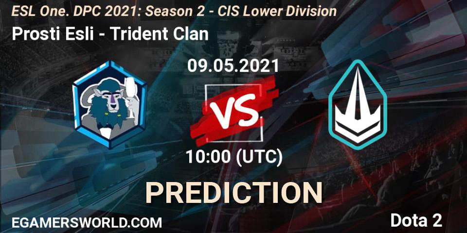 Pronóstico Prosti Esli - Trident Clan. 09.05.2021 at 09:55, Dota 2, ESL One. DPC 2021: Season 2 - CIS Lower Division