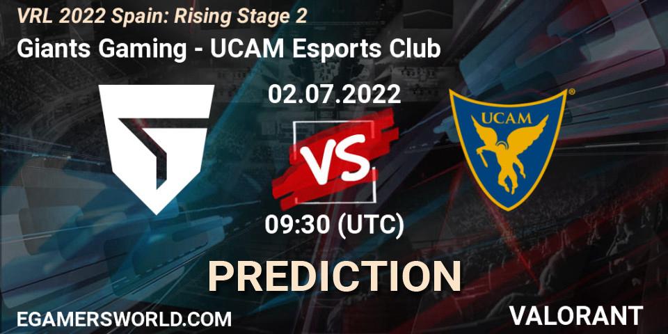 Pronóstico Giants Gaming - UCAM Esports Club. 02.07.2022 at 09:30, VALORANT, VRL 2022 Spain: Rising Stage 2