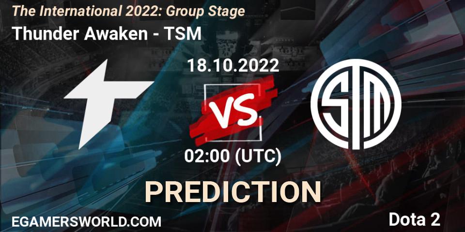 Pronóstico Thunder Awaken - TSM. 18.10.22, Dota 2, The International 2022: Group Stage