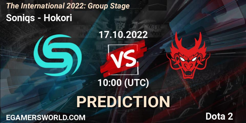 Pronóstico Soniqs - Hokori. 17.10.2022 at 11:23, Dota 2, The International 2022: Group Stage