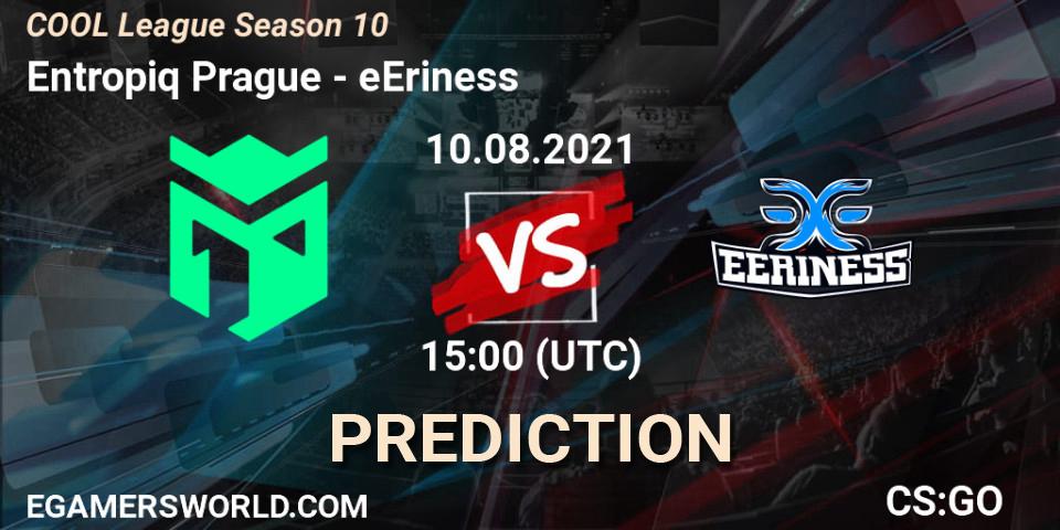 Pronóstico Entropiq Prague - eEriness. 10.08.2021 at 15:00, Counter-Strike (CS2), COOL League Season 10
