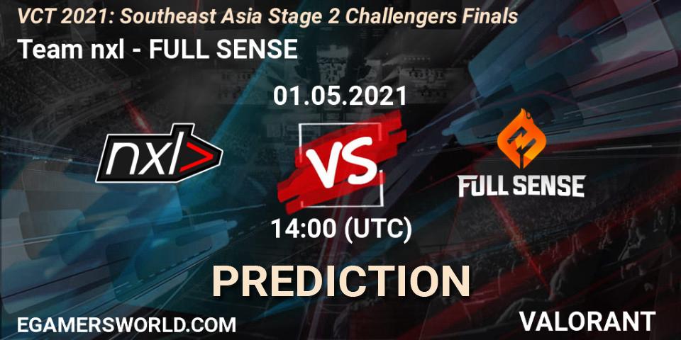 Pronóstico Team nxl - FULL SENSE. 01.05.2021 at 15:30, VALORANT, VCT 2021: Southeast Asia Stage 2 Challengers Finals