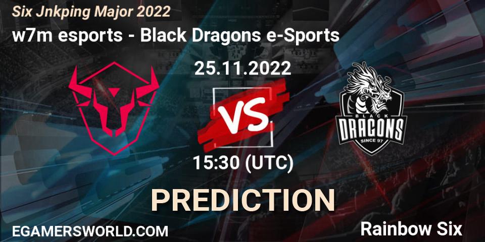 Pronóstico w7m esports - Black Dragons e-Sports. 25.11.2022 at 09:30, Rainbow Six, Six Jönköping Major 2022