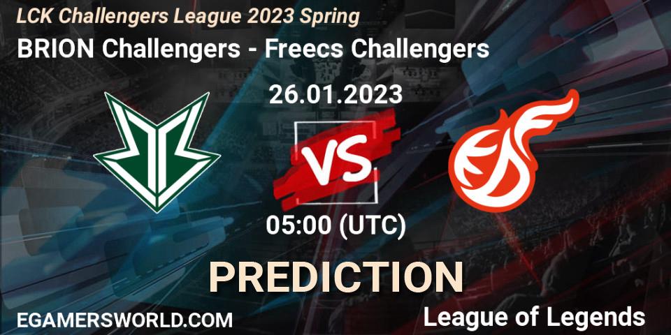 Pronóstico Brion Esports Challengers - Freecs Challengers. 26.01.2023 at 05:00, LoL, LCK Challengers League 2023 Spring