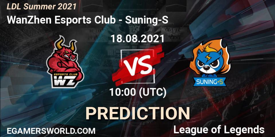 Pronóstico WanZhen Esports Club - Suning-S. 18.08.21, LoL, LDL Summer 2021