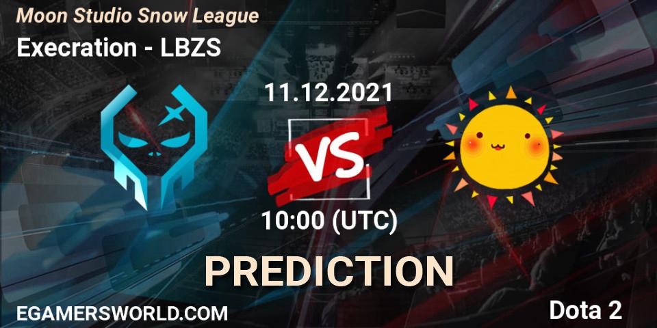 Pronóstico Execration - LBZS. 11.12.2021 at 09:31, Dota 2, Moon Studio Snow League