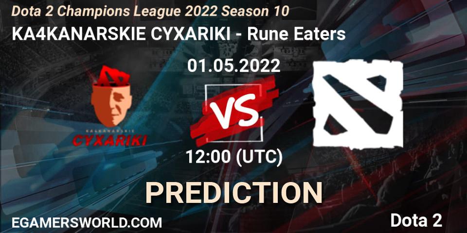 Pronóstico KA4KANARSKIE CYXARIKI - Rune Eaters. 01.05.2022 at 15:02, Dota 2, Dota 2 Champions League 2022 Season 10 