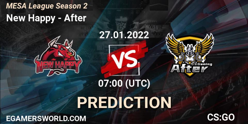 Pronóstico New Happy - After. 27.01.2022 at 07:00, Counter-Strike (CS2), MESA League Season 2