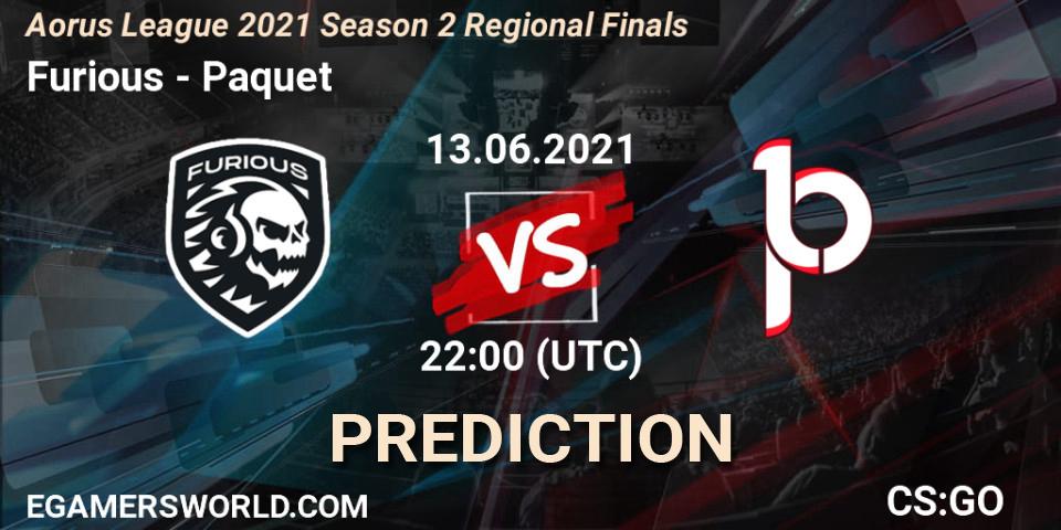 Pronóstico Furious - Paquetá. 13.06.2021 at 22:10, Counter-Strike (CS2), Aorus League 2021 Season 2 Regional Finals