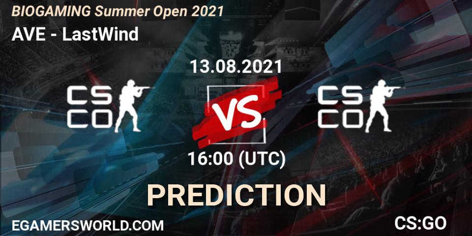 Pronóstico AVE - LastWind. 13.08.2021 at 16:00, Counter-Strike (CS2), BIOGAMING Summer Open 2021