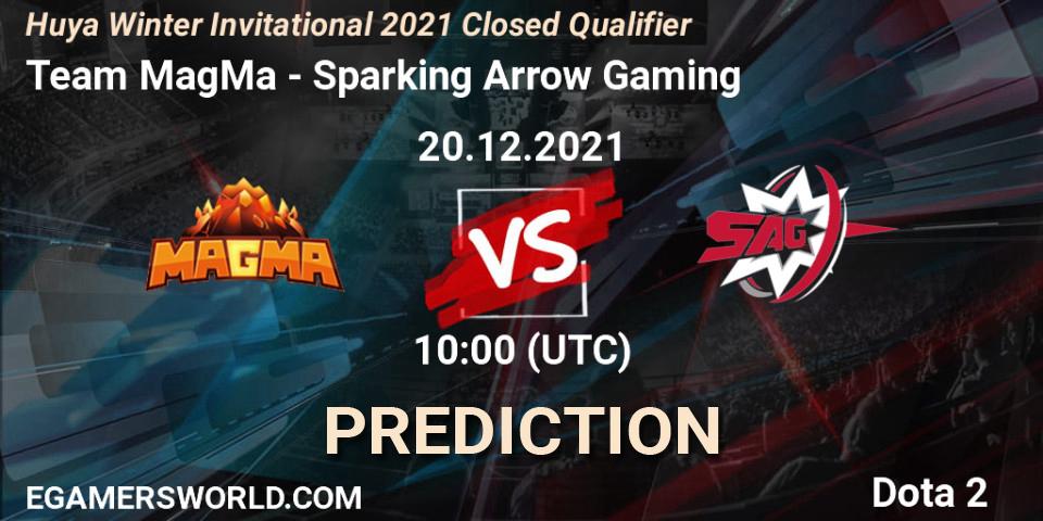 Pronóstico Team MagMa - Sparking Arrow Gaming. 20.12.2021 at 09:40, Dota 2, Huya Winter Invitational 2021 Closed Qualifier