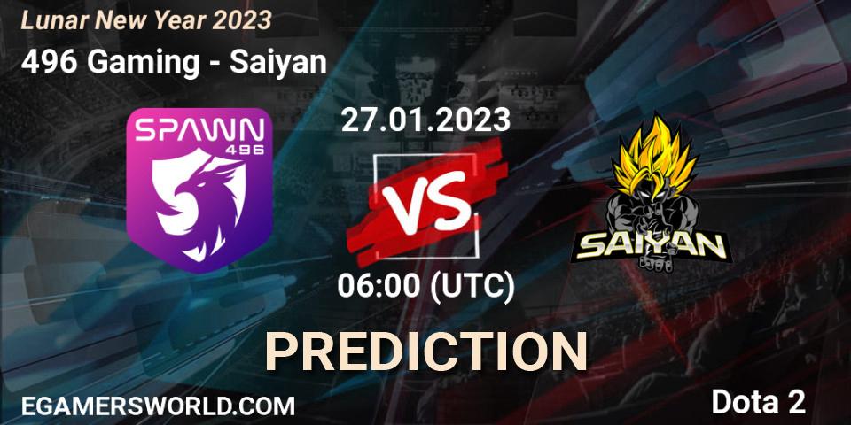 Pronóstico 496 Gaming - Saiyan. 27.01.2023 at 06:00, Dota 2, Lunar New Year 2023