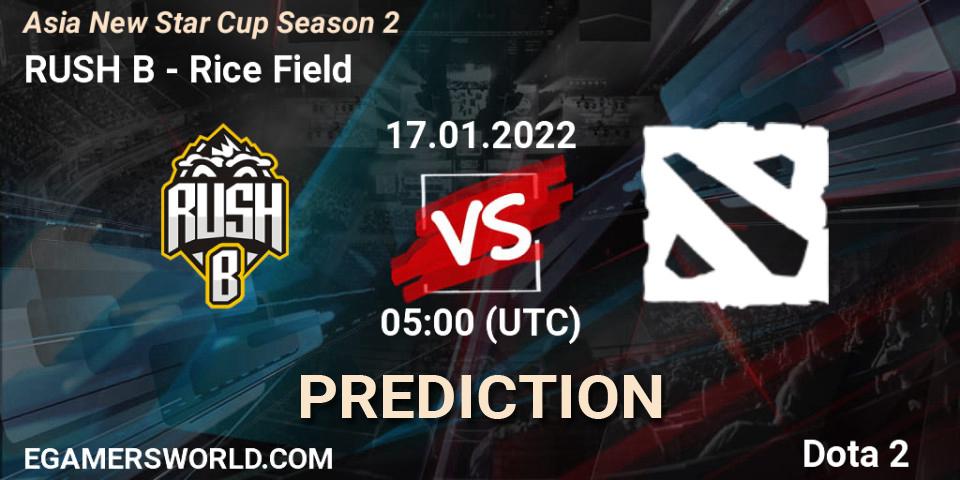 Pronóstico RUSH B - Rice Field. 17.01.2022 at 11:02, Dota 2, Asia New Star Cup Season 2