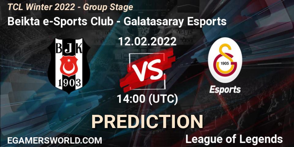 Pronóstico Beşiktaş e-Sports Club - Galatasaray Esports. 12.02.2022 at 14:00, LoL, TCL Winter 2022 - Group Stage