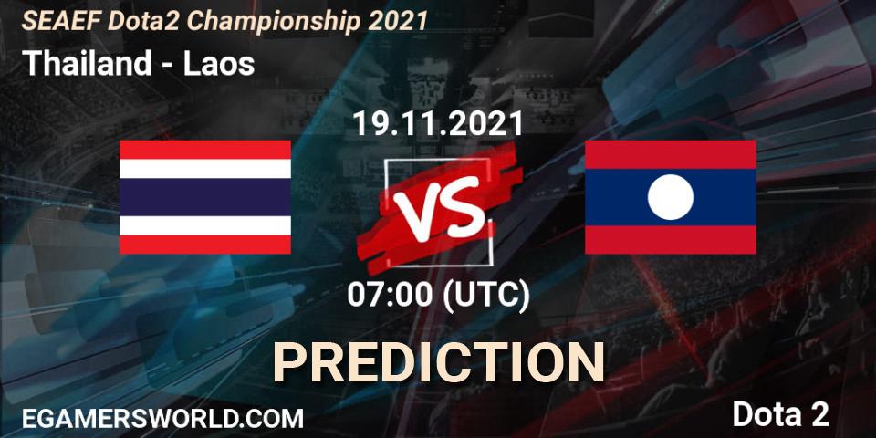 Pronóstico Thailand - Laos. 19.11.2021 at 07:01, Dota 2, SEAEF Dota2 Championship 2021