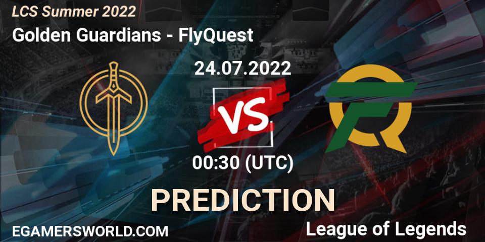 Pronóstico Golden Guardians - FlyQuest. 24.07.2022 at 00:30, LoL, LCS Summer 2022