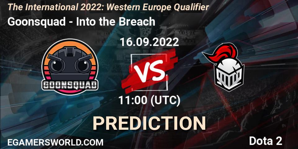 Pronóstico Goonsquad - Into the Breach. 16.09.2022 at 12:02, Dota 2, The International 2022: Western Europe Qualifier