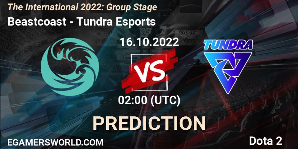 Pronóstico Beastcoast - Tundra Esports. 16.10.2022 at 02:02, Dota 2, The International 2022: Group Stage