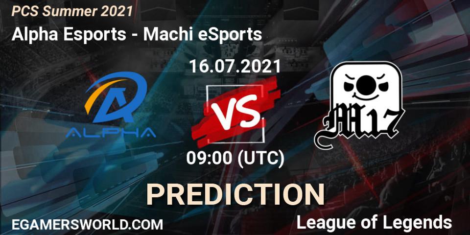 Pronóstico Alpha Esports - Machi eSports. 16.07.2021 at 09:00, LoL, PCS Summer 2021