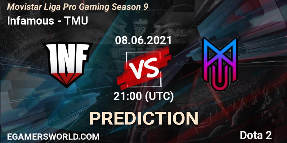 Pronóstico Infamous - TMU. 09.06.2021 at 00:14, Dota 2, Movistar Liga Pro Gaming Season 9