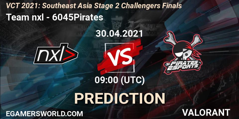 Pronóstico Team nxl - 6045Pirates. 30.04.2021 at 09:00, VALORANT, VCT 2021: Southeast Asia Stage 2 Challengers Finals
