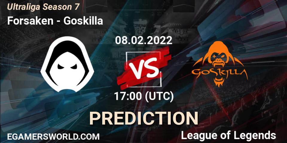 Pronóstico Forsaken - Goskilla. 08.02.2022 at 17:00, LoL, Ultraliga Season 7