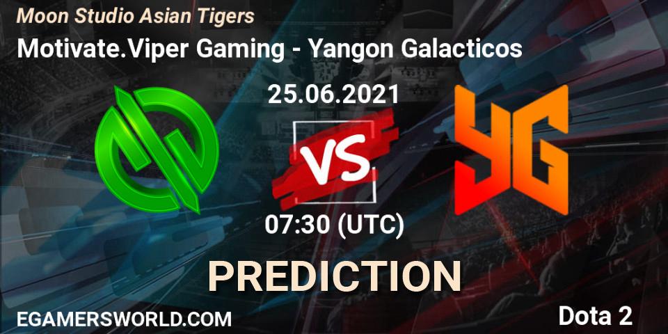 Pronóstico Motivate.Viper Gaming - Yangon Galacticos. 25.06.2021 at 07:33, Dota 2, Moon Studio Asian Tigers