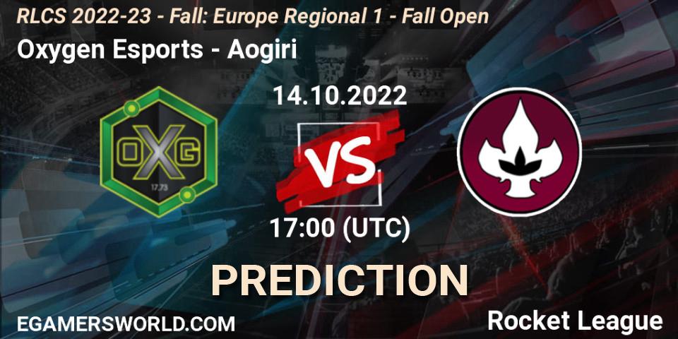 Pronóstico Oxygen Esports - Aogiri. 14.10.2022 at 15:00, Rocket League, RLCS 2022-23 - Fall: Europe Regional 1 - Fall Open