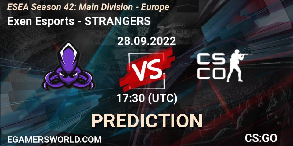 Pronóstico Exen Esports - STRANGERS. 28.09.2022 at 17:30, Counter-Strike (CS2), ESEA Season 42: Main Division - Europe