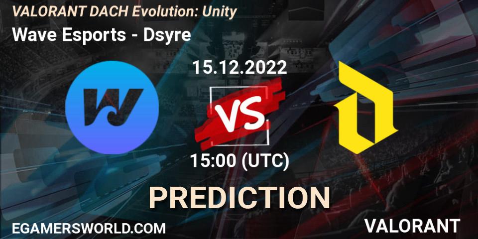 Pronóstico Wave Esports - Dsyre. 15.12.2022 at 16:45, VALORANT, VALORANT DACH Evolution: Unity