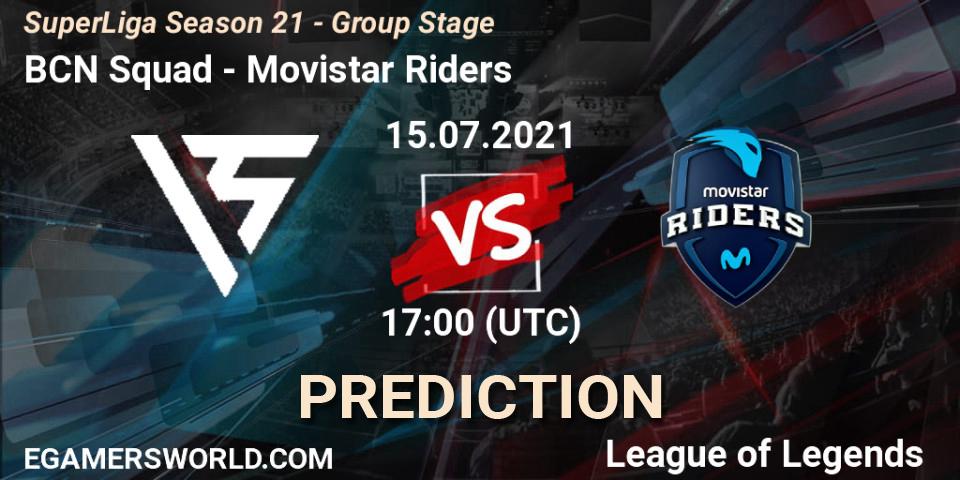 Pronóstico BCN Squad - Movistar Riders. 15.07.21, LoL, SuperLiga Season 21 - Group Stage 