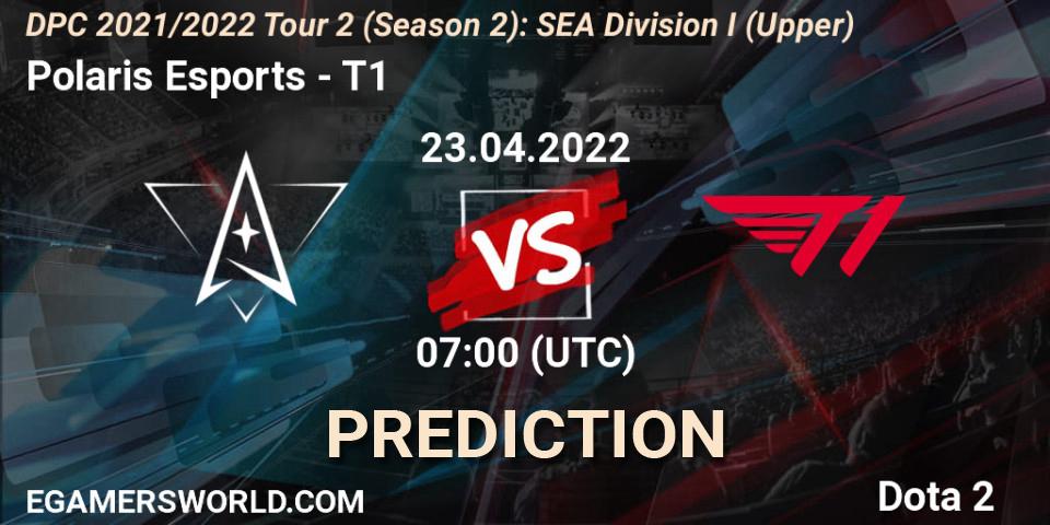 Pronóstico Polaris Esports - T1. 23.04.2022 at 07:01, Dota 2, DPC 2021/2022 Tour 2 (Season 2): SEA Division I (Upper)