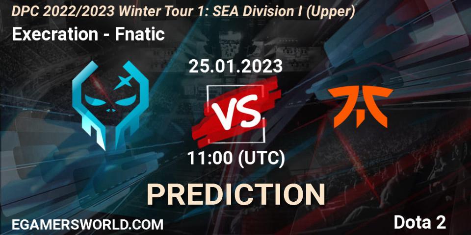 Pronóstico Execration - Fnatic. 25.01.23, Dota 2, DPC 2022/2023 Winter Tour 1: SEA Division I (Upper)