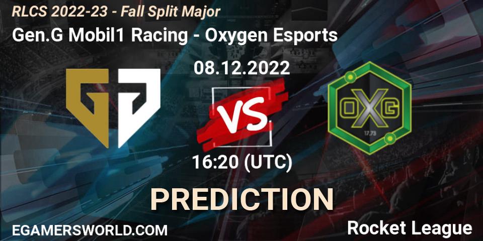 Pronóstico Gen.G Mobil1 Racing - Oxygen Esports. 08.12.2022 at 16:20, Rocket League, RLCS 2022-23 - Fall Split Major