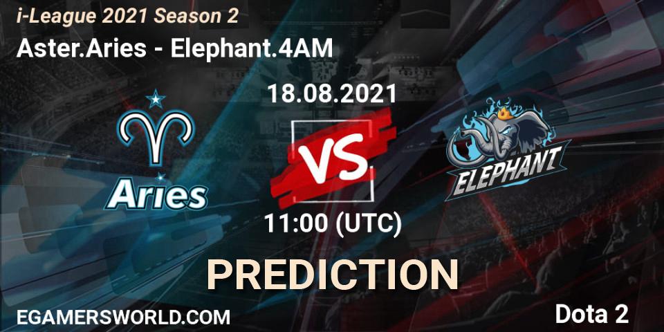 Pronóstico Aster.Aries - Elephant.4AM. 27.08.2021 at 05:06, Dota 2, i-League 2021 Season 2