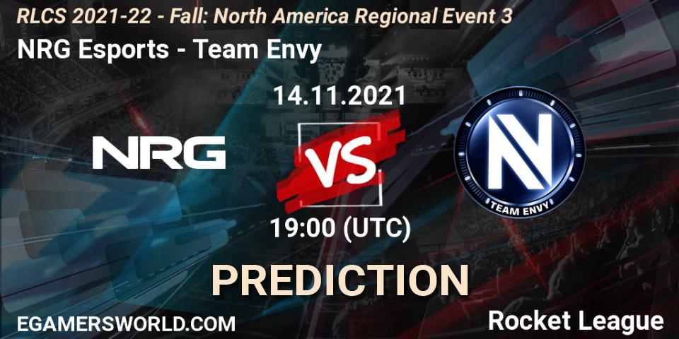 Pronóstico NRG Esports - Team Envy. 14.11.21, Rocket League, RLCS 2021-22 - Fall: North America Regional Event 3