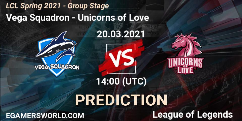Pronóstico Vega Squadron - Unicorns of Love. 20.03.2021 at 14:00, LoL, LCL Spring 2021 - Group Stage