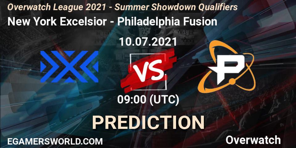 Pronóstico New York Excelsior - Philadelphia Fusion. 10.07.21, Overwatch, Overwatch League 2021 - Summer Showdown Qualifiers